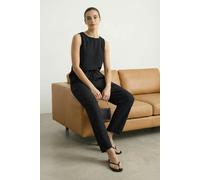 WOVCOR 2-Piece Blouse and Wide Leg Pants with Elastic Waistband - Top and Bottom Set - Black - 14
