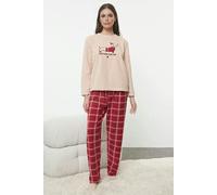 WOVCOR 2-Piece Christmas Themed Polar Fleece Argyle Knit Pajama Set - Multi - S