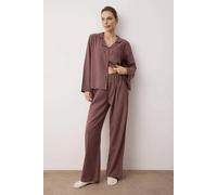 WOVCOR 2-Piece Cotton Winter Plaid Flannel Woven Pajama Set - Burgundy - 6