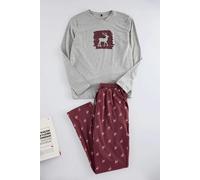 WOVCOR 2-Piece Deer Print Regular Fit Knit Pajama Set - Multi - M