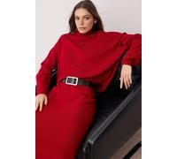 Wovcor 2-Piece Knit Turtleneck Sweater & Skirt Set In Red Red