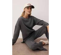 Wovcor 2-Piece Oversized Knit Top & Wide Leg Pants Set In Dark Grey Dark Grey S
