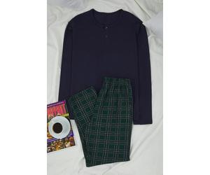 WOVCOR 2-Piece Regular Button-Down Collar Argyle Knit Pajama Set - Multi - S