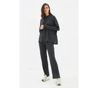 WOVCOR 2 Piece Ribbed Knit Pajama Set with Hood - Dark Grey - M