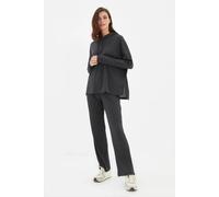 Wovcor 2 Piece Ribbed Knit Pajama Set With Hood In Dark Grey Dark Grey