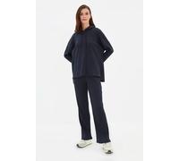 Wovcor 2 Piece Ribbed Knit Pajama Set With Hood In Navy Navy L
