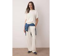 Wovcor 2-Piece Short Sleeve Crew Neck Relaxed Fit Stretch Knit Top Pants Set In White White