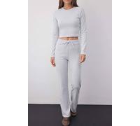 Wovcor 2-Piece Slim Fit Knit Top & Pants Set In Grey Grey