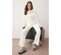 WOVCOR 2-Piece Soft Fabric Knit Top and Bottom Set - Ecru - L