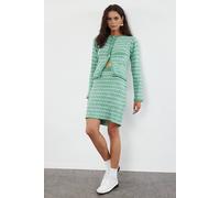 Wovcor 2-Piece Soft Texture Knit Cardigan & Skirt Set In Mint Mint S
