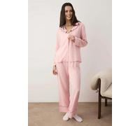WOVCOR 2-Piece Strawberry Embroidered Viscose Woven Pajama Set - Pink - 12