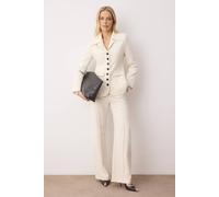 Wovcor 2 Piece Tailored Woven Blazer And Trousers Co-Ord Set In Ecru Ecru