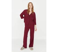 WOVCOR 2-Piece Viscose Woven Pajama Set - Burgundy - 6
