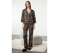 WOVCOR 2-Piece Viscose Woven Pajama Set - Leopard - 6