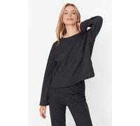 Wovcor 2-Piece Waffle Knit Pajama Set In Dark Grey Dark Grey S