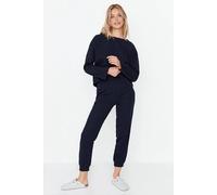 Wovcor 2-Piece Waffle Knit Pajama Set In Navy Navy S