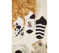 Wovcor 3 Pack Cotton Animal Jacquard Knit Ankle Socks Multi One Size