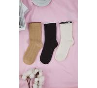 Wovcor 3 Pack Cotton Jacquard Knit Crew Socks Multi One Size