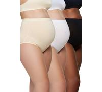 Wovcor 3 Pack Seamless High Waist Knitted Shaping Briefs Multi M