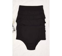 Wovcor 5 Pack Plain High Waist Cotton Rich Black Briefs Black