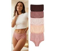 Wovcor 5 Pack Plain High Waist Seamfree Briefs Set Multi