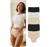 Wovcor 5 Pack Plain High Waist Seamfree Briefs Set Multi