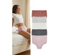 Wovcor 5 Pack Plain High Waist Seamfree Briefs Set Multi XL