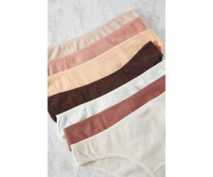 WOVCOR 7-Pack Cotton Ribbed Classic Knit Panties - Multi - L/XL