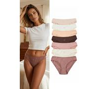 Wovcor 7 Pack Cotton Rich Plain Logo Bikini Briefs Set Multi L/XL