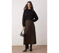 Wovcor A-Line Woven Maxi Skirt In Brown Brown