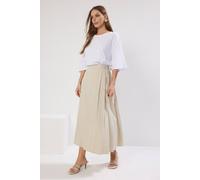 Wovcor A-Line Woven Maxi Skirt In Stone Stone