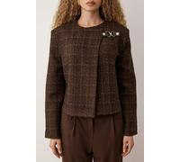 WOVCOR Accessory Closure Woven Glitter Tweed Jacket - Brown - 14