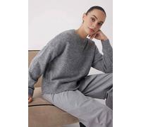Wovcor Alpaca Wool Blend Premium Oversize Knit Sweater In Grey Grey