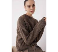Wovcor Alpaca Wool Blend Premium Oversize Knit Sweater In Taupe Taupe L