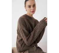 WOVCOR Alpaca Wool Blend Premium Oversize Knit Sweater - Taupe - M