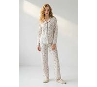 Wovcor Animal Print Piped Revere Collar Long Sleeve Pyjama Set Multi M