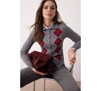 Wovcor Argyle Knit Cardigan With Button Front Closure Multi S