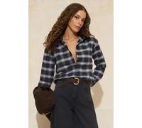 WOVCOR Argyle Ribbed Collar Oversize Flannel Shirt - Multi - 8