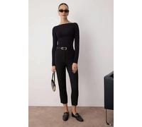 WOVCOR Basic Cigarette Skinny Leg Woven Trousers - Black - 12