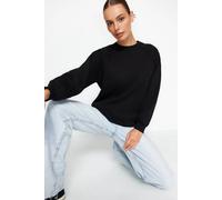 Wovcor Basic Crew Neck Fleece Sweatshirt In Black Black