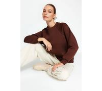 Wovcor Basic Crew Neck Fleece Sweatshirt In Brown Brown S