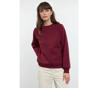 Wovcor Basic Crew Neck Fleece Sweatshirt In Burgundy Burgundy XS