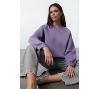 Wovcor Basic Crew Neck Fleece Sweatshirt In Lilac Lilac XL