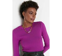 WOVCOR Basic Crew Neck Knit Sweater - Purple - L