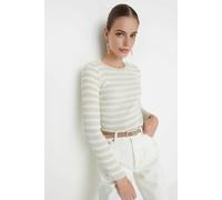 WOVCOR Basic Striped Knit Sweater - Stone - S