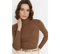 WOVCOR Basic Turtleneck Knit Sweater - Brown - M