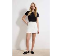 Wovcor Belted Wrap Front High Waist Tailored Skort In White White