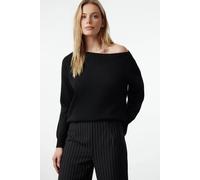 Wovcor Boat Neck Basic Knit Sweater In Black Black