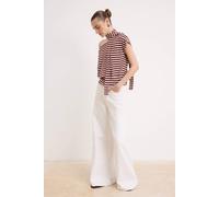 Wovcor Boat Neck Batwing Sleeve Belted Knit Blouse Multi