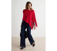 Wovcor Boat Neck Batwing Sleeve Oversize Knit Poncho In Red Red
